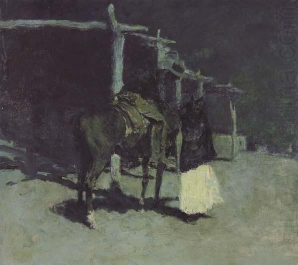 Frederic Remington Waiting in the Moonlight (mk43) china oil painting image